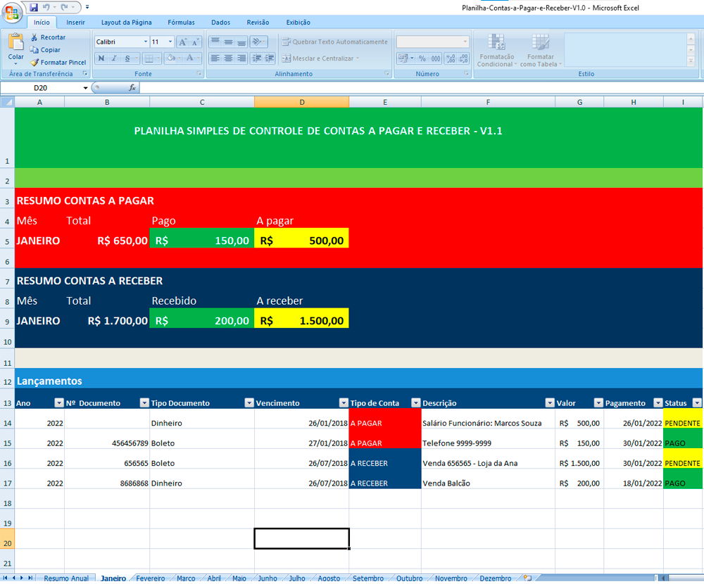 Planilha De Controle Financeiro No Excel Domine Seu C 9281
